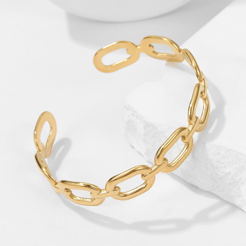 Hypoallergenic Minimalist Bracelet Female Simple Stainless Steel Open Bracelet Individual Cold Wind Niche Does Not Fade