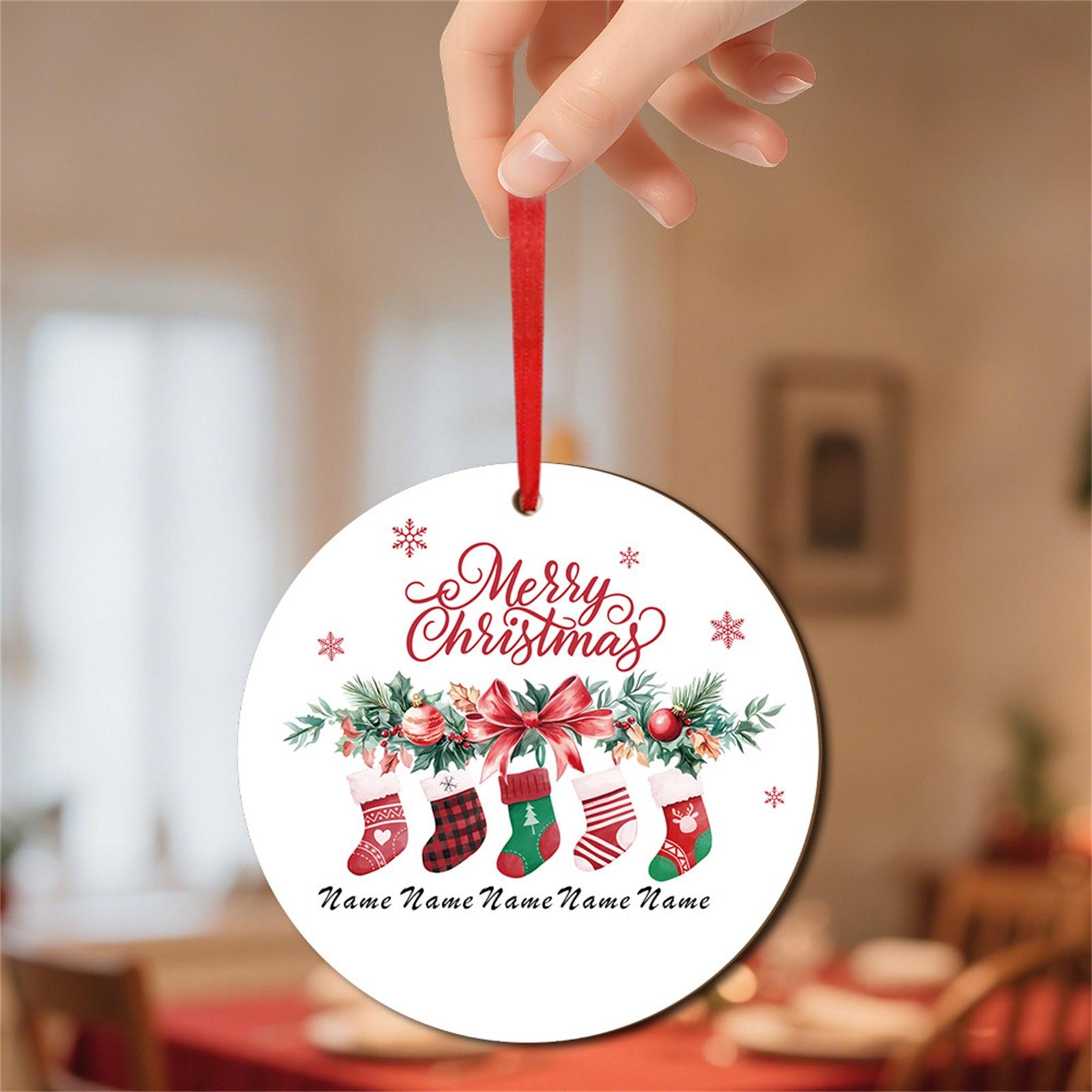 

Gift Stocking Decoration Souvenir Wooden Christmas Pendant One Size