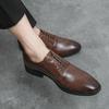 Men's British Patchwork Loafers - Large Size Flower Leather Formal Casual Shoes