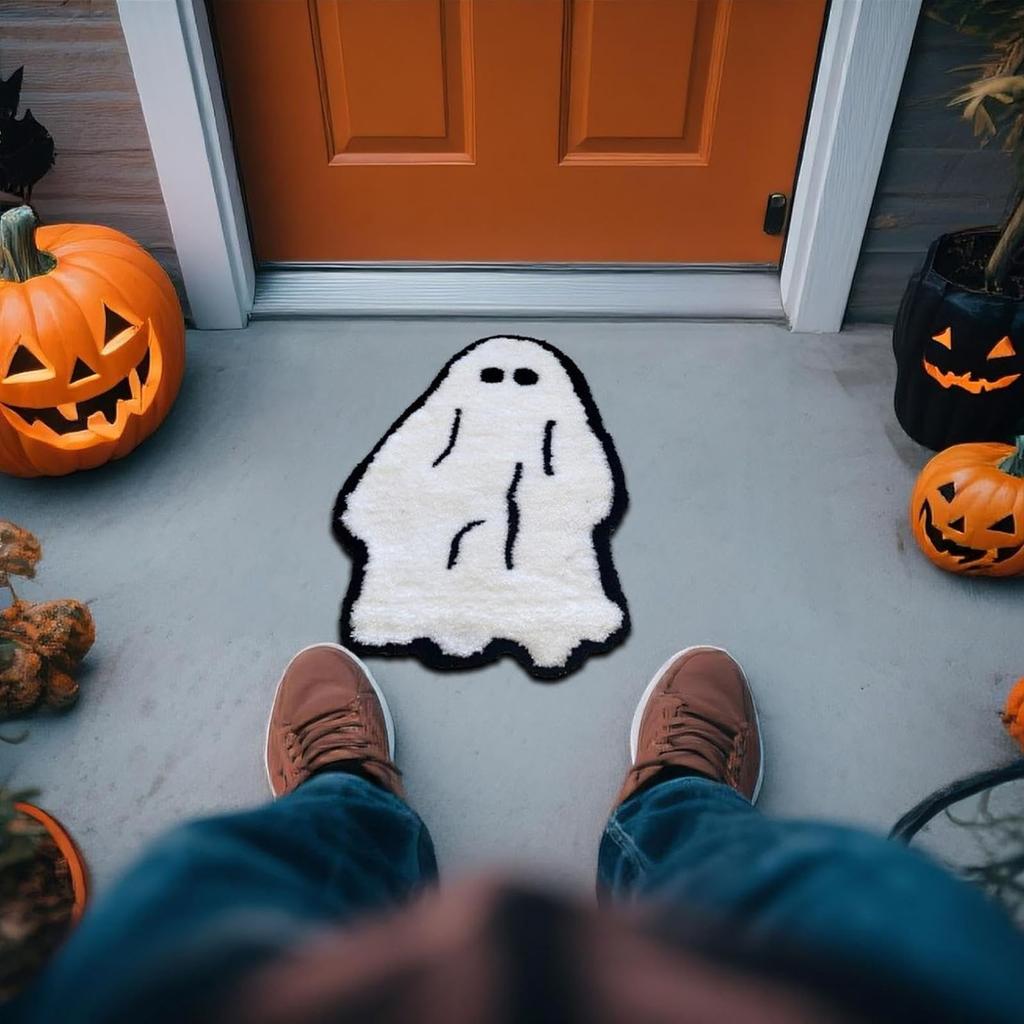 Halloween Web Pumpkin Bath - Rugs Decor - Bats Bathroom Decoration Room Decorations Witch Home Cute Mats For Kitchen Bedroom Family Decor