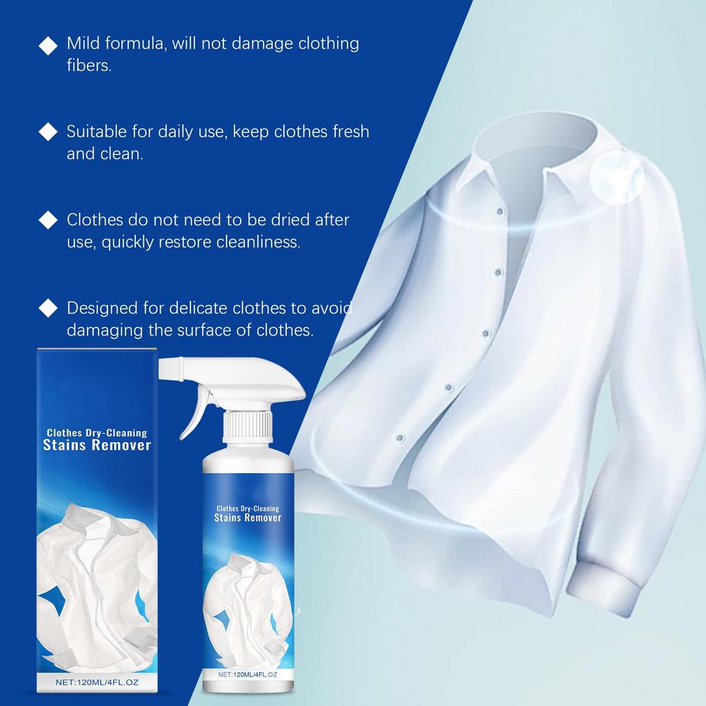 Čisticí prostředek pro suché čištění oděvů, Odolné skvrny na oděvech, Prostředek pro suché čištění, Nepratelný čisticí prostředek 120 ml