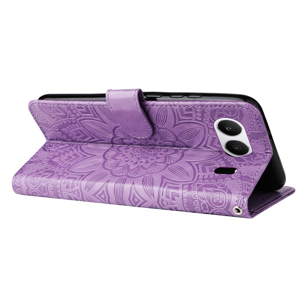 For OnePlus Nord 4 Case Sunflower Imprint Leather Wallet Phone Cover