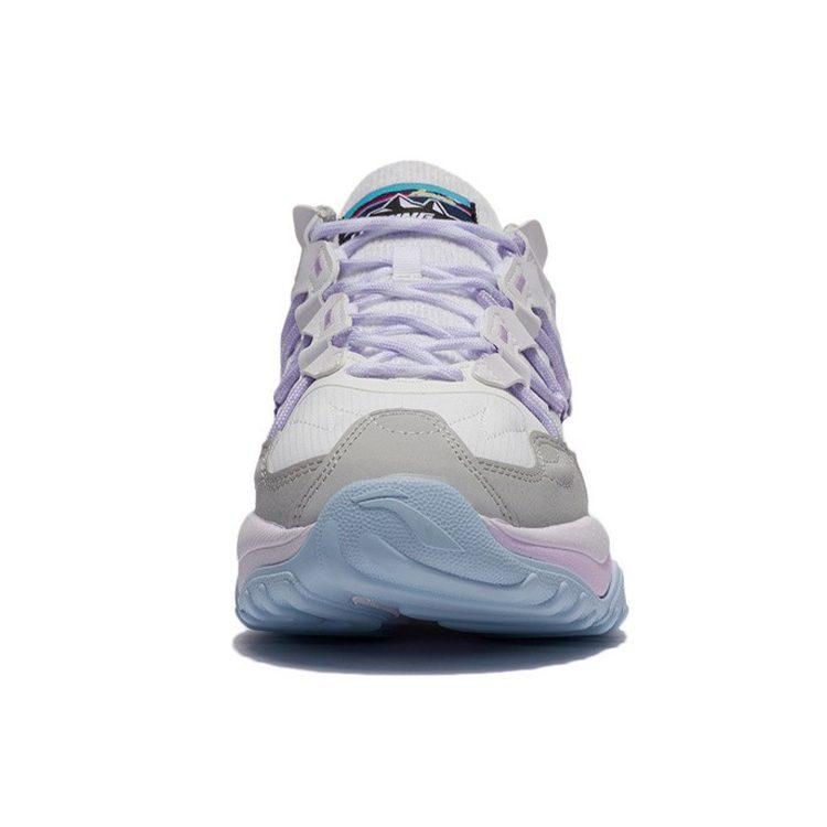 Li Ning Aurora WindWalker V2 Cushioning Low Top Sports Casual Shoes Women's White Gray AGCS016-2