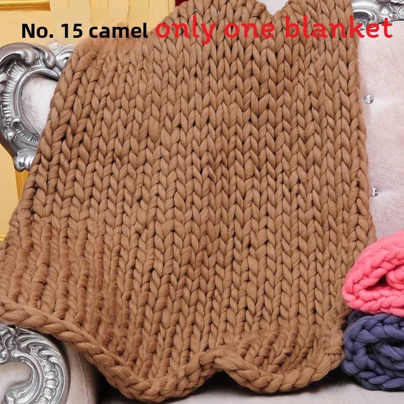 Bearaby Weaving Ultra Coarse Blanket With Solid Color Design For Household Daily