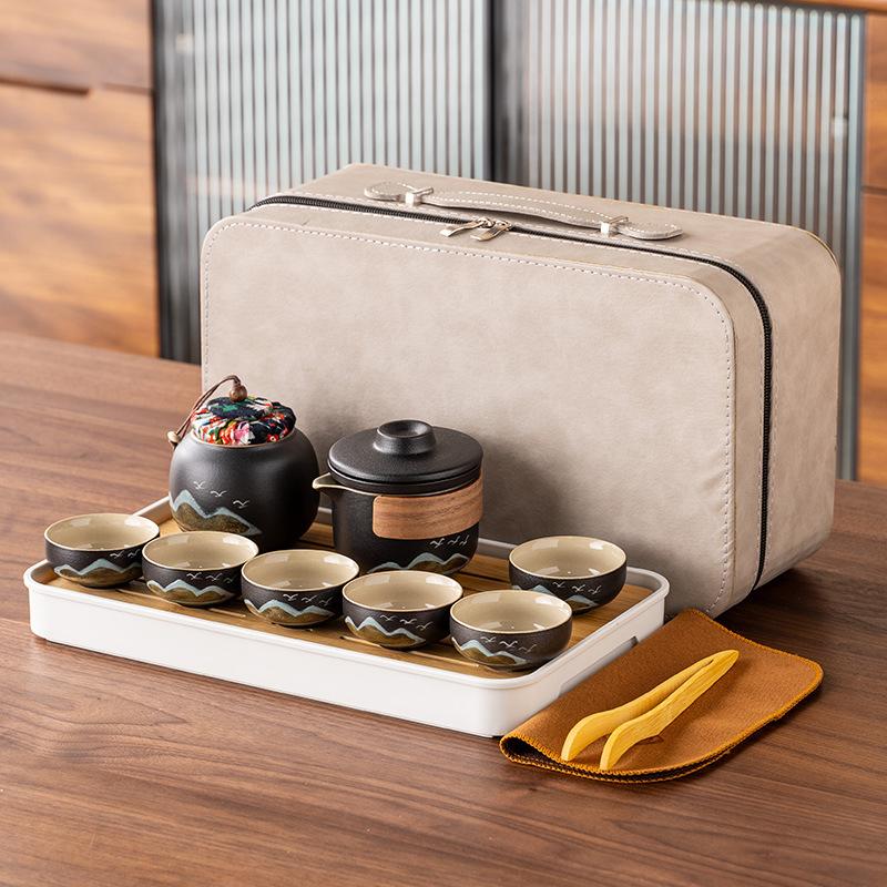 Hand-painted New Chinese High-end Gift Tea Set, One Pot and Four Cups Set, Light Luxury Gift Box, and the Whole Set of Gifts.