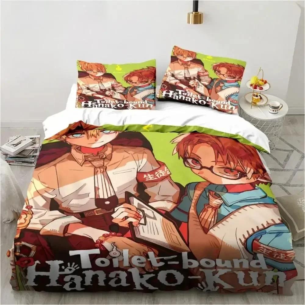 Modisches Anime Toilet-Bound Hanako-Kun 3D-Druck Bettwäscheset Bettbezüge Kissenbezüge Steppdecke Bettwäscheset Bettwäsche Bettwäsche
