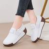 Soft Leather Women Platform Shoes Fashion Wedge Heels Elastic Loafers Elegant Mother Shoes Casual Walking Shoes