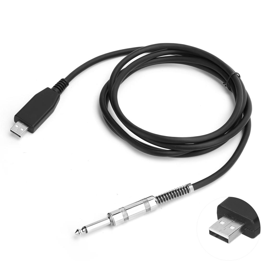 USB Guitar Cable USB Male to 6.35mm Mono Jack Connector Cord Guitar Base to PC Recording Cable3 M