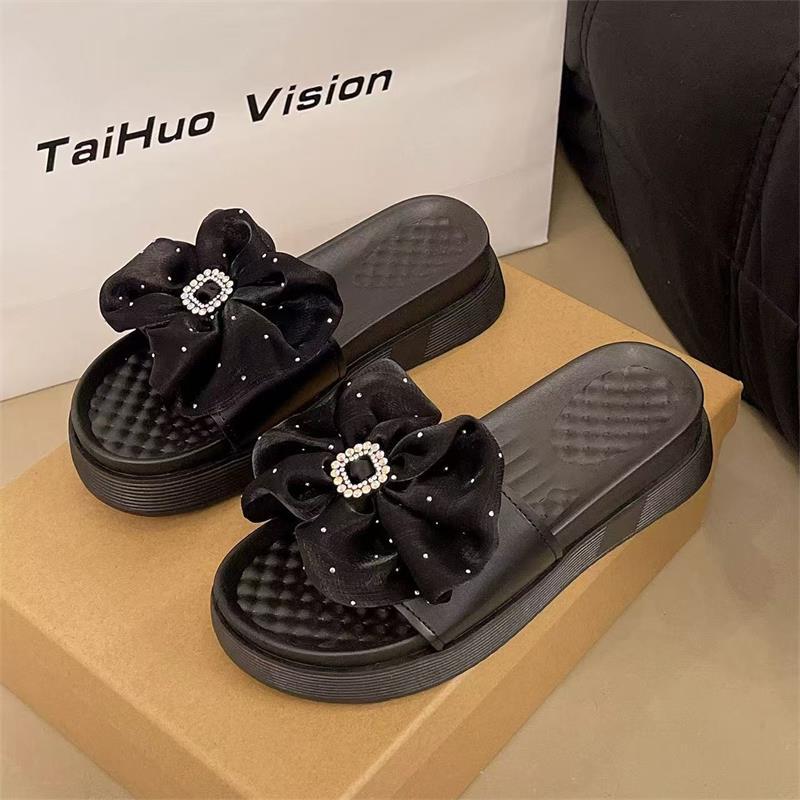

Cool slippers female summer outer wear one-word slippers thick-soled Korean version fashion explosion shopping sandals fairy wind outer wear beach 40