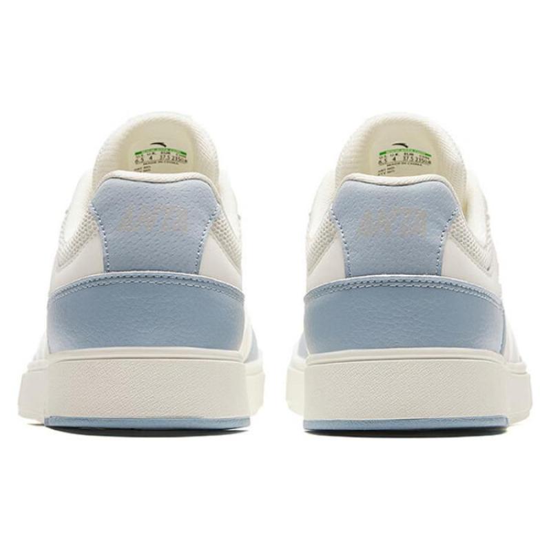 Anta Street Play GZ Slip Resistant Low Top Skateboard Shoes Women's White Blue Sneakers 122428011-1