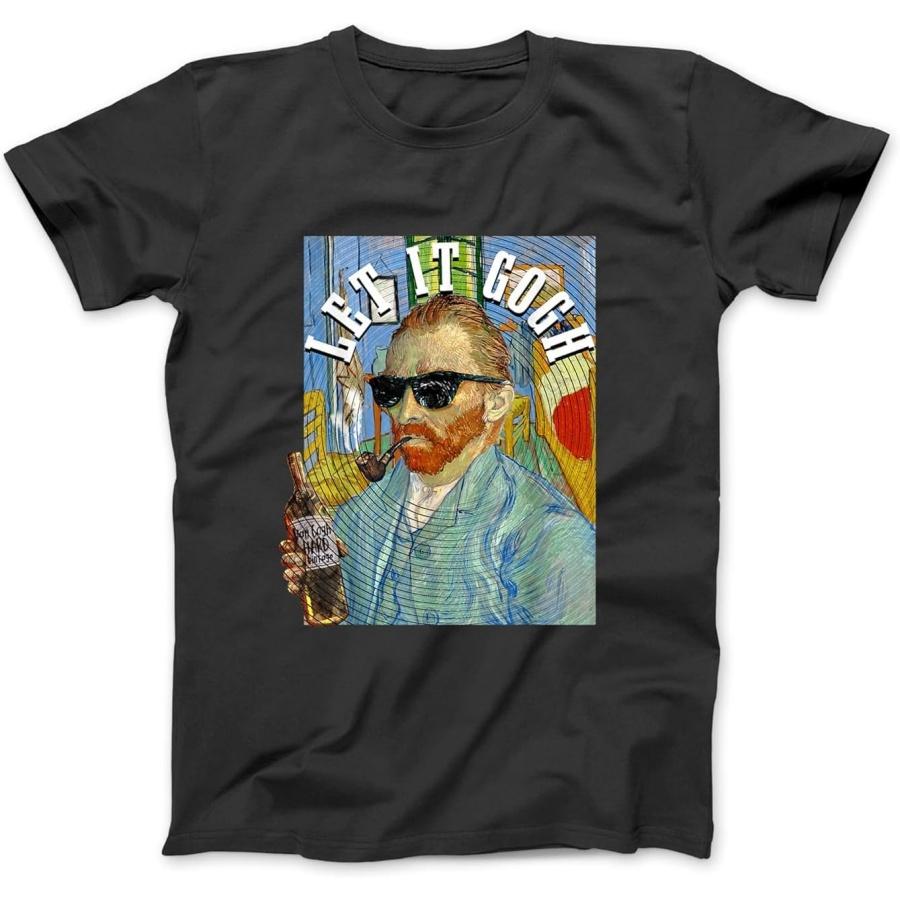 Let It Gogh Vincent Van Gogh Artist Art Lovers T-Shirt, Sweatshirt, Hoodie for Men Women Kids Made in Canada Black S
