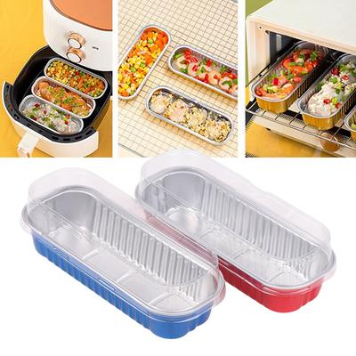 10Pcs Mini Loaf Baking Pans With Lids Rectangle Aluminum Foil Baking Box Cake Pan Muffin Liners Cups Baking Tray Bakeware