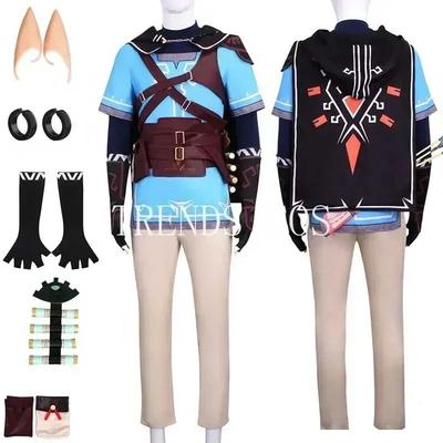 Linke Cosplay Costume Wig Linke Blue Tunic Full Set For Comic Con Role Play Linke Outfits Wig Linke Full Set