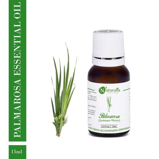 Naturalis Essence of Nature Palmarosa Essential Oil 100% Pure Natural & Undiluted Therapeutic Grade for Dry Skin Care and Aromatherapy - 15ml