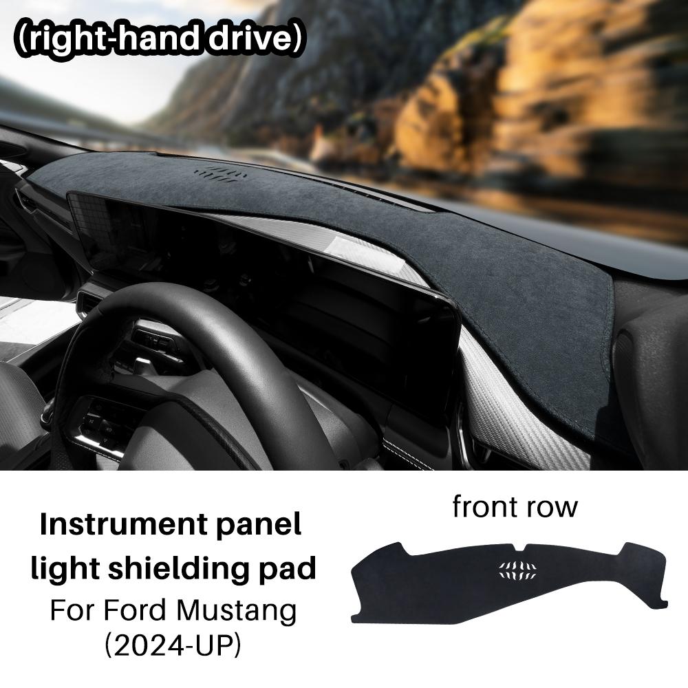 Flanelowa mata na deskę rozdzielczą do Ford Mustang Dark Horse EcoBoost GT S650 2025 2025 2026 Osłona przeciwsłoneczna na deskę rozdzielczą Samochodowa mata anty-UV Antypoślizgowa