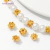 18K Gold Plated Flower Shape Separator Beads Brass Spacer Beads For Bracelet Making Supplies DIY Necklace Findings