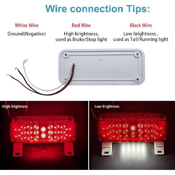LED Trailer Lights, RV Tail Lights LED, RV Brake Lights, Brake Stop Turn Camper Tail Lights With Red Reflex Trailer Tail Lights
