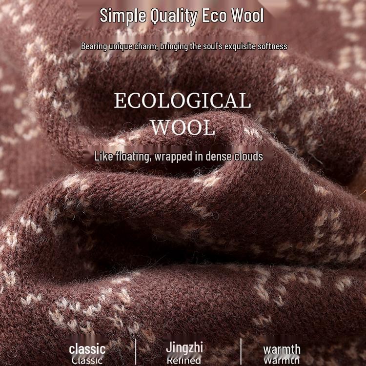 Damen reine Wolle gestrickter Schal Stola - Warm, Dick & Doppelt verwendbar Dreieck-Design für Herbst und Winter