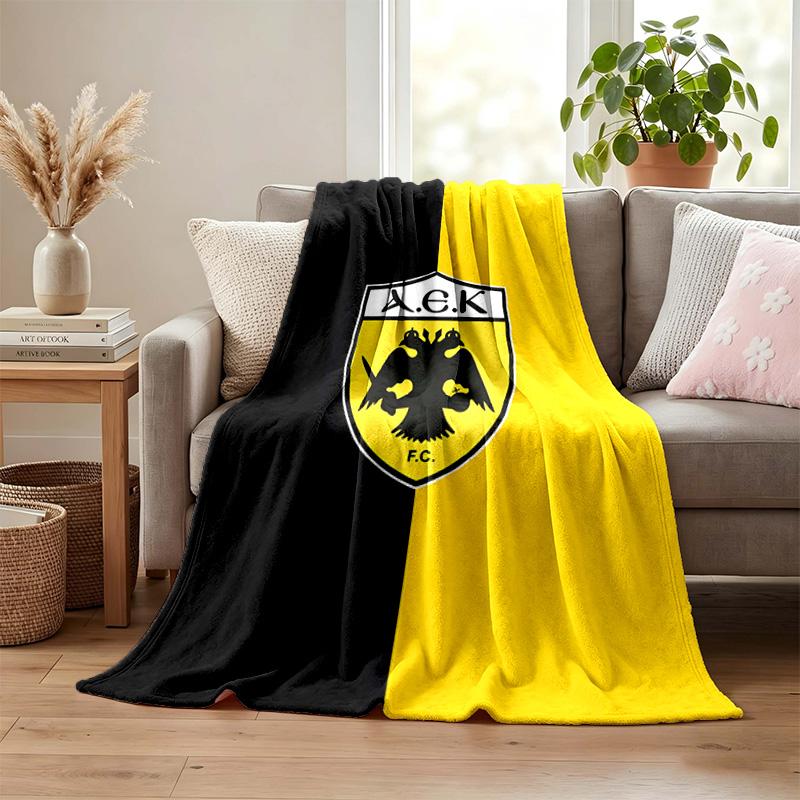 AEK Athens Blanket Flannel Blanket Soft Cozy Plush Throw for Sofa Bed Lightweight Home Decor