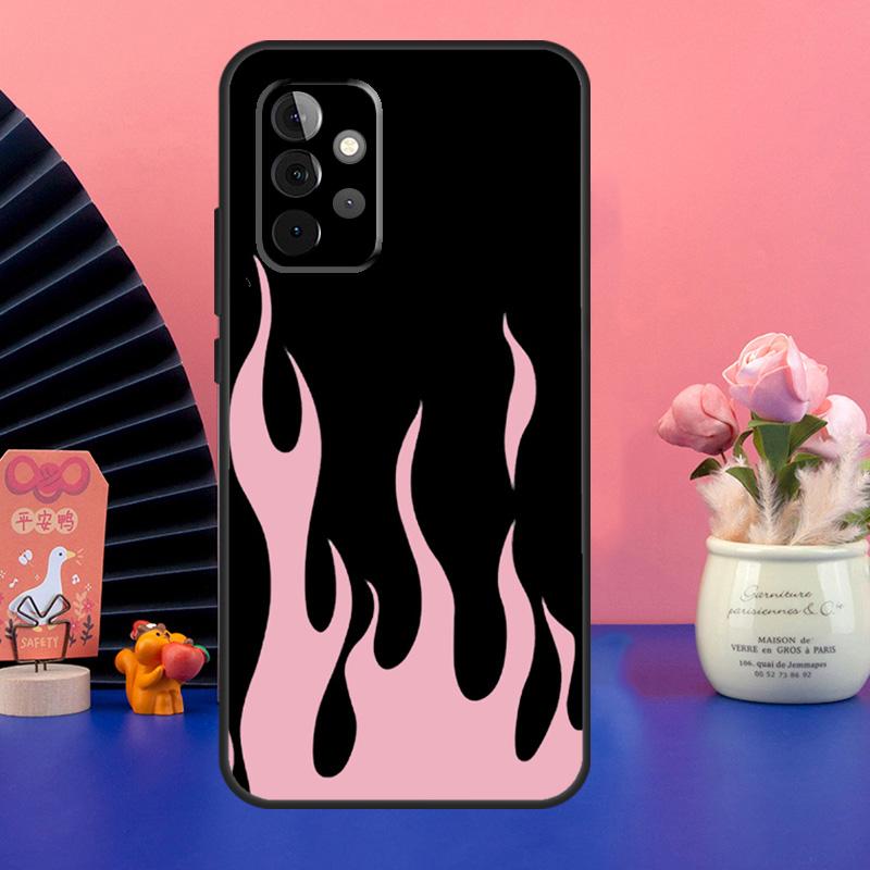 Flame Aesthetic Light Blue Fire Pink Case For Samsung Galaxy A54 A34 A24 A14 A73 A53 A33 A23 A13 A52 A32 A22 A12 A51 A71 Cover