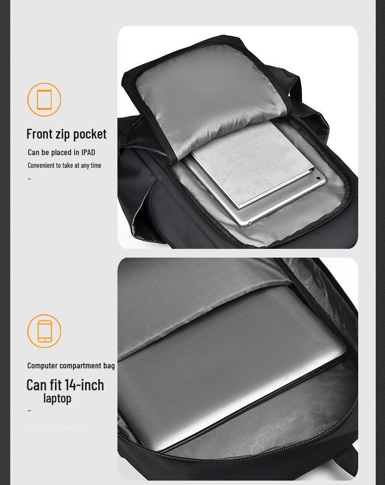 Men's Cross-Border Outdoor Fashion Water-Repellent Casual Backpack for Travel & School