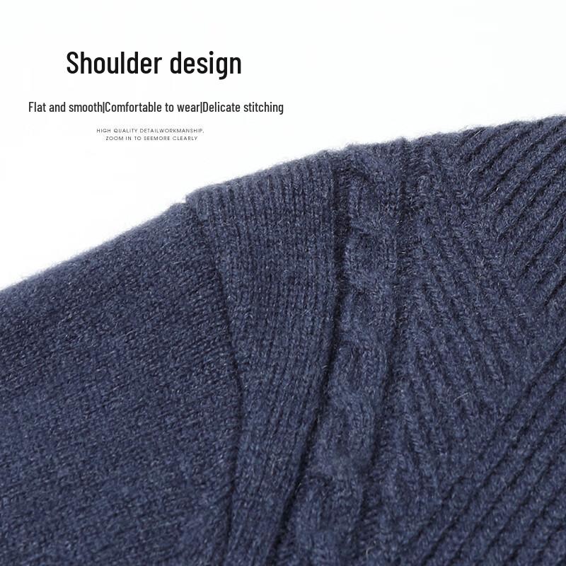 SHANSHAN Men's 100% Pure Wool V-Neck Pullover Sweater