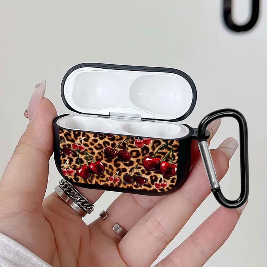 Leopard Cherry Earphone Cases Cover Case For Airpods 4 Pro3 Pro Pro2 1 2 3