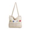 Cotton Woven Shoulder Bag With Open Top And Inner Pocket For Everyday Use