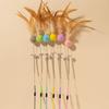 Cat Toys Feather Cat Stick Bite Resistant Steel Wire Spring Feather Interactive Cats Toy with Bell Wool Ball Kitten Toy Sticks