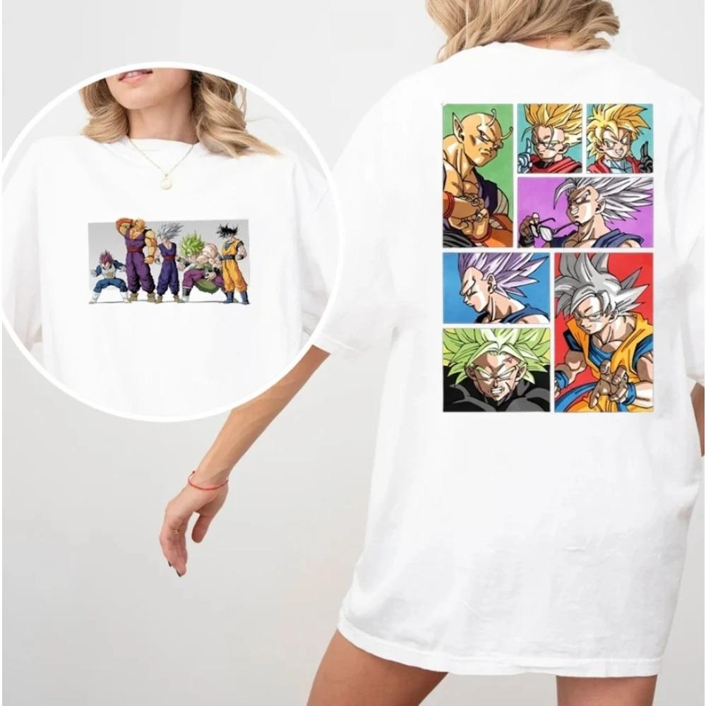 Dragon Ball Z/Super Character Collage Vintage Beige T-Shirt | Classic Shonen Anime Fan Unisex Casual Tee