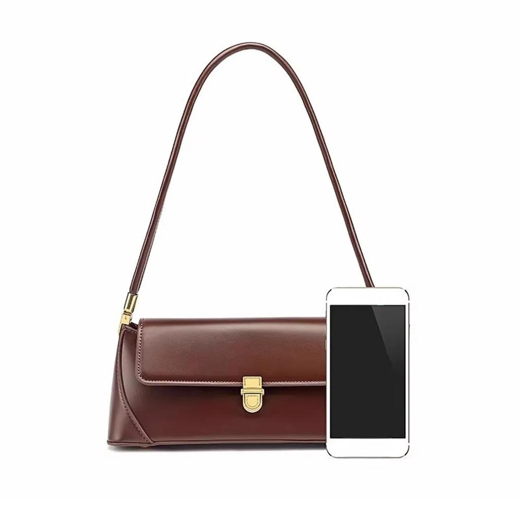 Textured Fashion Retro Baguette Underarm Bag Versatile Shoulder Messenger Bag Trendy