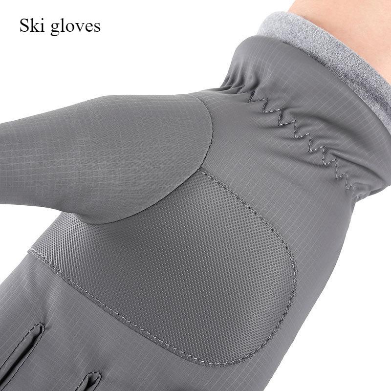 Winter Warme Handschuhe Herren Hautgefühl Winddicht Wasserdicht Verdickt und Fleecefutter Touchscreen Outdoor Reiten Ski-Handschuhe
