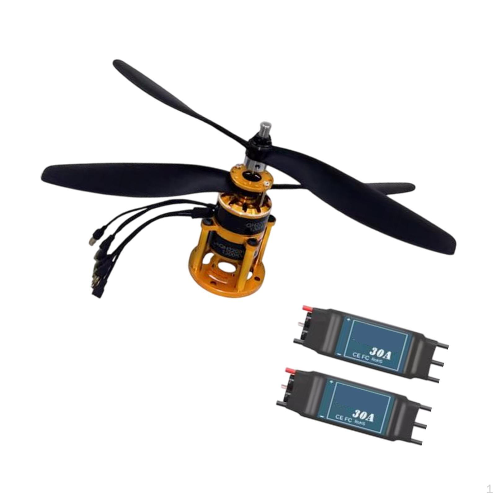 

Double Propellers RC Plane Helicopter Accessories Professional Motor Kit Remote Control Motor 30A ESC