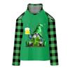 Mode féminine décontractée col en V St. Haut t-shirt à manches longues et épaules dénudées imprimé Saint-Patrick