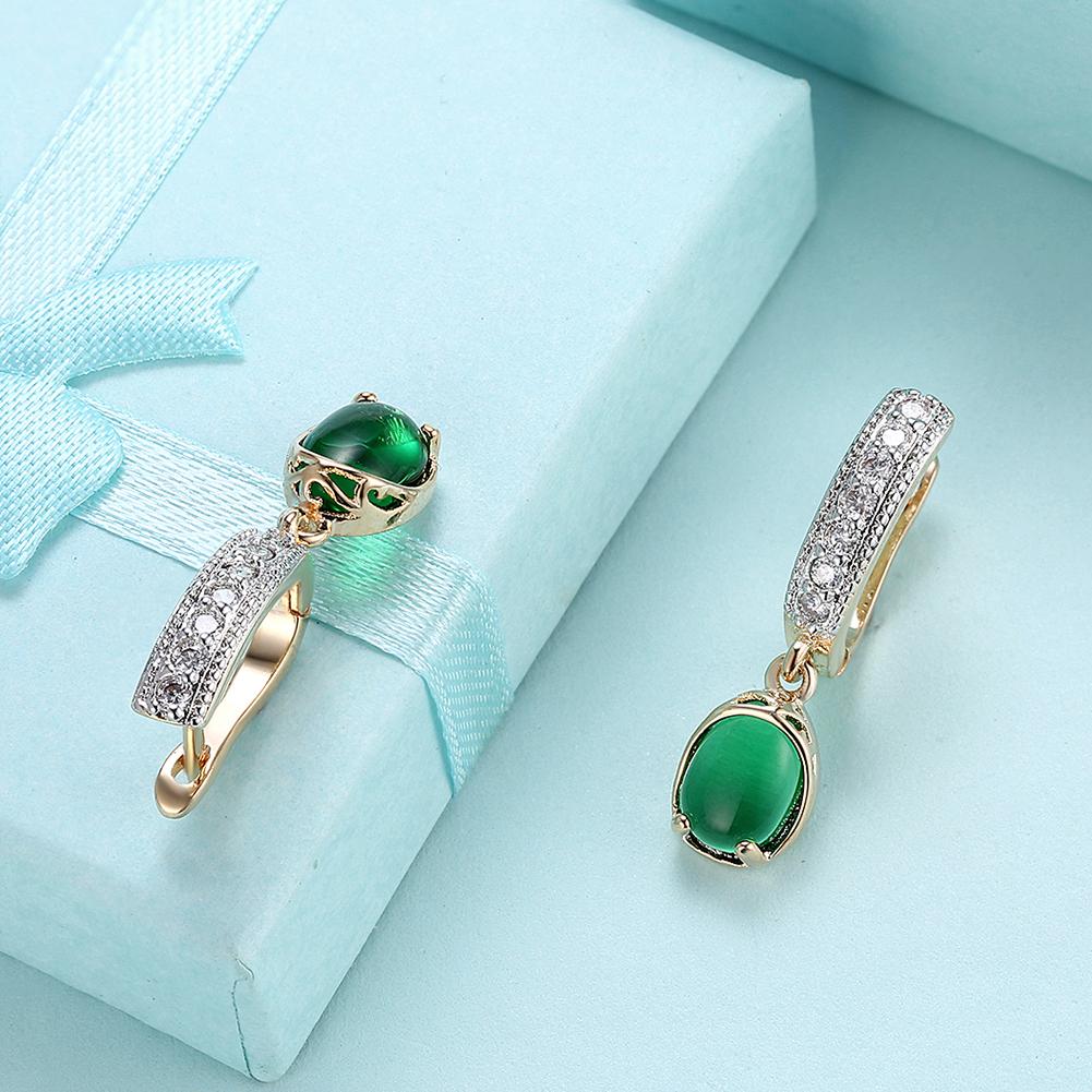 New Korean Trendy Drop-shaped Imitation Green Drop Earrings for Women