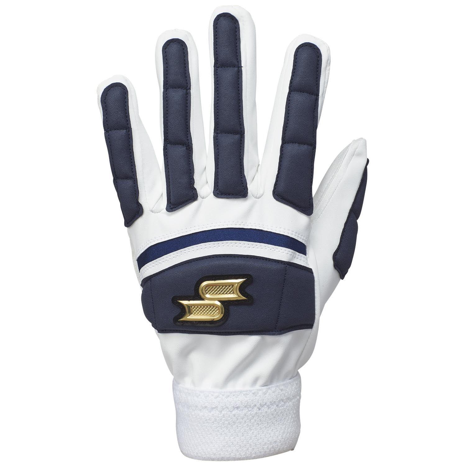 Used New SSK Baseball Base Running Gloves EBG1003W White/Navy (1070) M