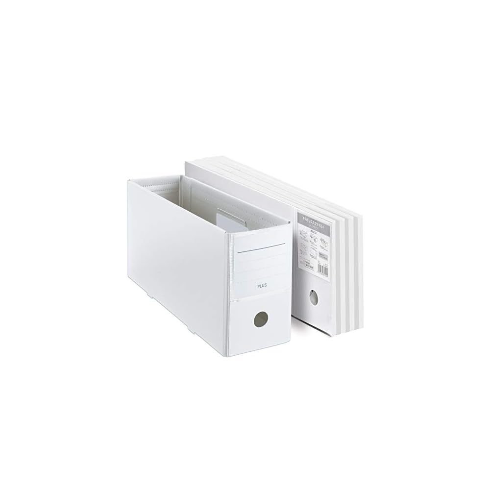 Plus File Box PP Box File+ Half Size White 5-Pack 76001 x 5