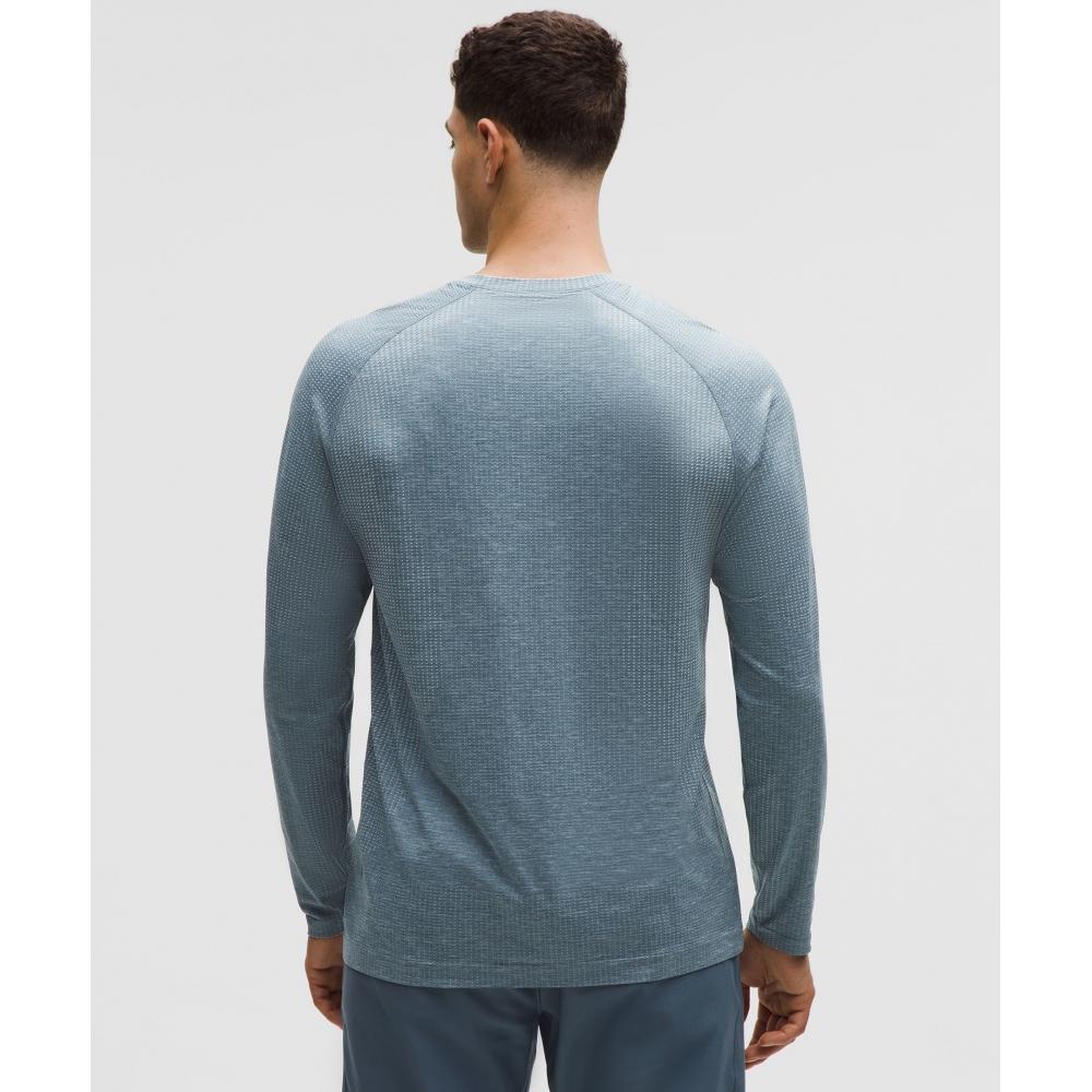 Lululemon Metal Vent Tech Long Sleeve Shirt Polo Pastel Steel Blue