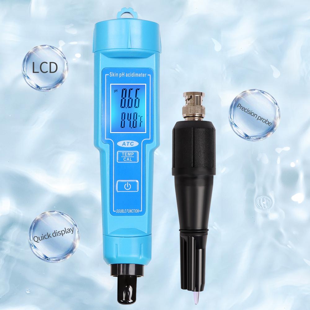 PH-61181 Digital PH Meter Acidimeter Analyzer Water Quality Tester Replaceable PH Probe for Soil Cheese Creams Meat Milk