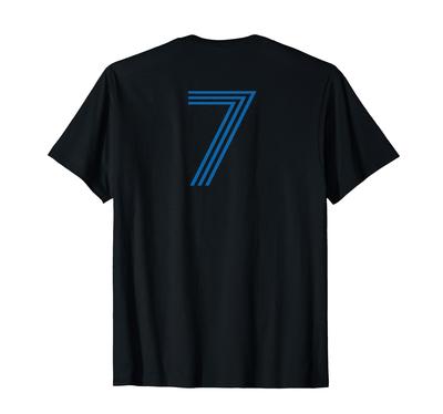 Number 7 Shirt Retro Uniform European Style Back Print Jersey T-Shirt