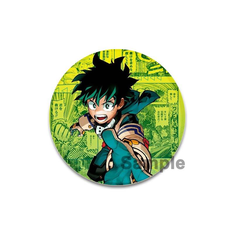 32/44/58mm Anime Figure Izuku Midoriya Round Brooch Clothing Lapel Pin Souvenir Soft Button Pins My Hero Academia Badge