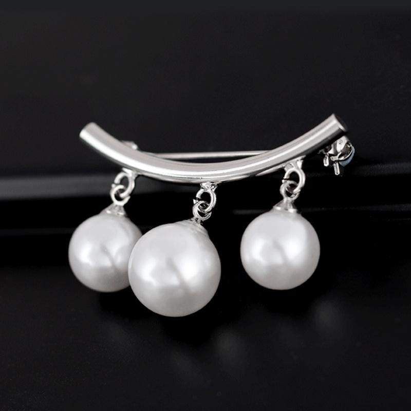 Simple Imitation Pearl Brooch Women's Accessories