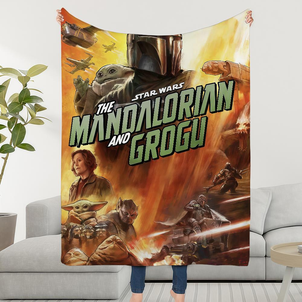 S-StarS W-WarsS Mandalorian And Grogu Blanket Soft Warm Furry Throw Super Kids Toys Bed Sofa Car Cradle