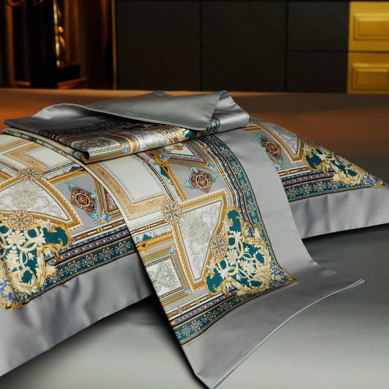 High 140 count long staple coton four piece set al coton digital printing four piece set Soft Nice Warm Durable