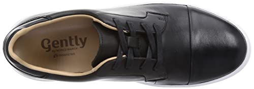 World March Gentry GE101 Men's Sneakers, Waterproof, Rain or Shine, Genuine Leather, 4E, Sizes 24.5-28cm, Black, Size 24.5cm