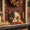 Vintage Retro Wooden Sign Ornament Unique Lightweight Patchwork Cat Decor Cute Cartoon Halloween Wooden Decor Mantel Shelf
