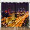 Curtains City Architecture Landscape 3D Digital Printing Blackout Curtains No Punching