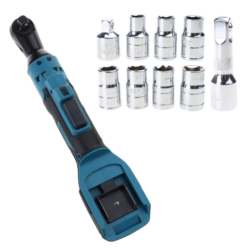 

Аккумуляторная трещотка 3/8 для 20В аккумулятора Электрическая трещотка с регулируемой скоростью 400 об/мин Инструмент-ключ Адаптер синий