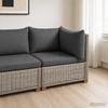 Corner Sofa with Cushions GENDT Natural Kubu Rattan Gray