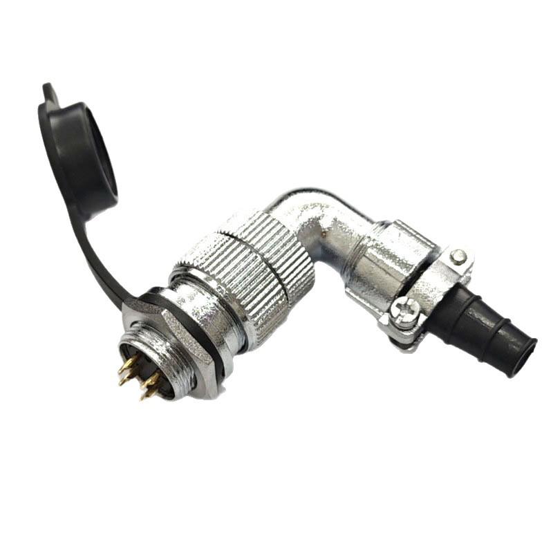 WF28 90° Stecker-Buchse Luftfahrtstecker M28 Vierkantflansch Wasserdicht IP67 Stecker
